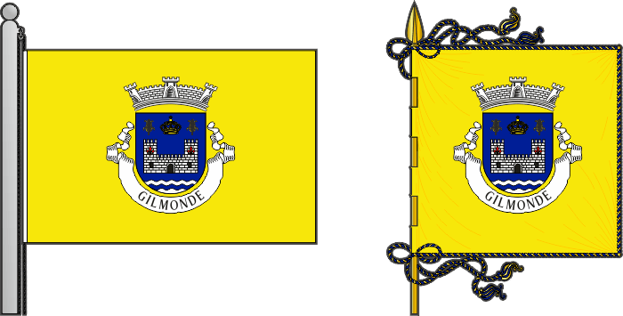 Bandeira e estandarte da freguesia de Gilmonde - Gilmonde civil parish, flag and banner Bandeira e estandarte da freguesia de Gilmonde - Gilmonde civil parish, flag and banner