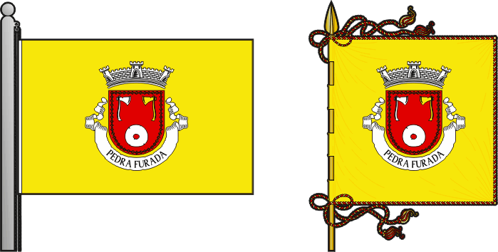 Bandeira e estandarte da antiga freguesia de Pedra Furada - Pedra Furada former civil parish, flag and banner Bandeira e estandarte da antiga freguesia de Pedra Furada - Pedra Furada former civil parish, flag and banner