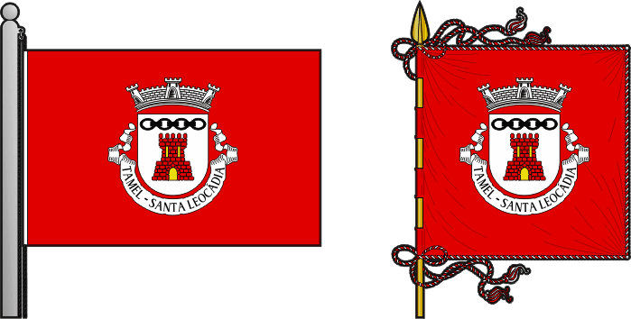 Bandeira e estandarte da antiga freguesia de Tamel (Santa Leocádia) - Tamel (Santa Leocádia) former civil parish, flag and banner Bandeira e estandarte da antiga freguesia de Tamel (Santa Leocádia) - Tamel (Santa Leocádia) former civil parish, flag and banner
