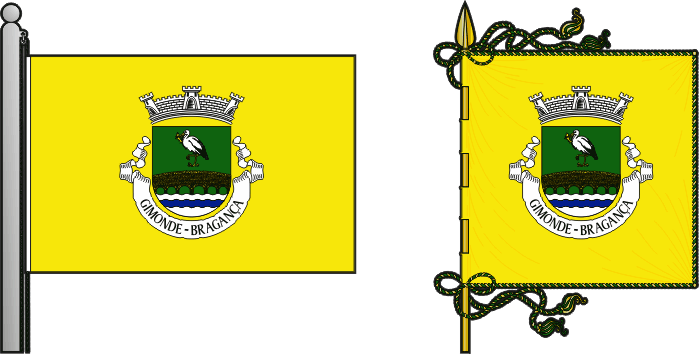 Bandeira e estandarte da freguesia de Gimonde - Gimonde civil parish, flag and banner Bandeira e estandarte da freguesia de Gimonde - Gimonde - Castro de Avelãs civil parish, flag and banner