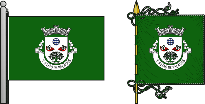 Bandeira e estandarte da antiga freguesia de São Julião de Palácios - São Julião de Palácios former civil parish, flag and banner Bandeira e estandarte da antiga freguesia de São Julião de Palácios - São Julião de Palácios former civil parish, flag and banner