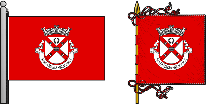 Bandeira e estandarte da antiga freguesia da Bragança (Santa Maria) - Bragança (Santa Maria) former civil parish, flag and banner Bandeira e estandarte da antiga freguesia da Bragança (Santa Maria) - Bragança (Santa Maria) former civil parish, flag and banner