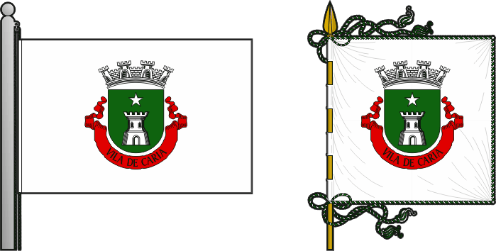 Bandeira e estandarte da freguesia de Caria - Caria civil parish, flag and banner Bandeira e estandarte da freguesia de Caria - Caria civil parish, flag and banner