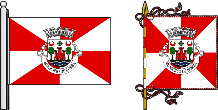 Bandeira e estandarte do Município de Borba - Borba municipal flag and banner Bandeira e estandarte do Município de Borba - Borba municipal flag and banner