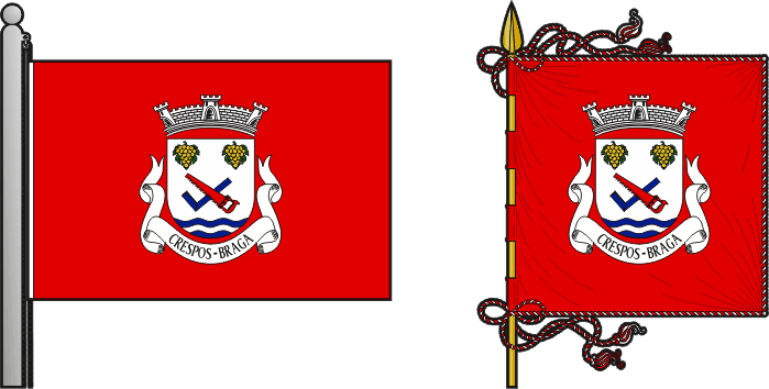 Bandeira e estandarte da antiga freguesia de Crespos - Crespos former civil parish, flag and banner Bandeira e estandarte da antiga freguesia de Crespos - Crespos former civil parish, flag and banner