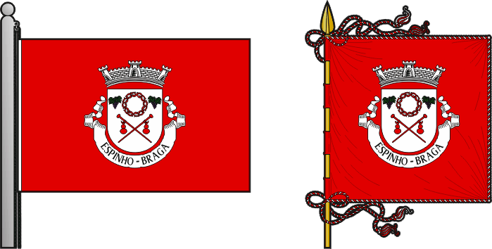 Bandeira e estandarte da freguesia de Espinho - Espinho civil parish, flag and banner Bandeira e estandarte da freguesia de Espinho - Espinho civil parish, flag and banner
