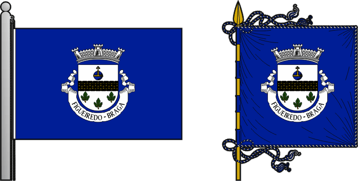 Bandeira e estandarte da freguesia de Figueiredo - Figueiredo civil parish, flag and banner
