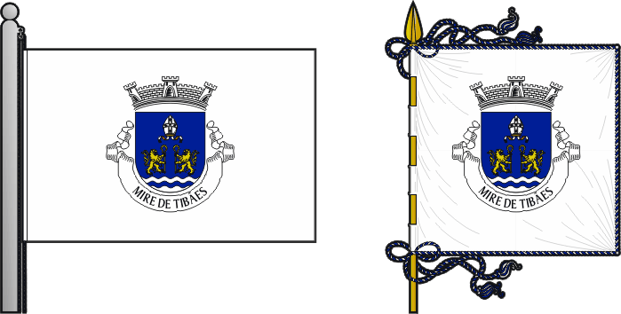 Bandeira e estandarte da freguesia de Mire de Tibães - Mire de Tibães civil parish, flag and banner Bandeira e estandarte da freguesia de Mire de Tibães - Mire de Tibães civil parish, flag and banner