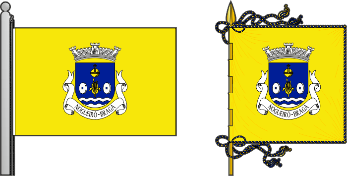 Bandeira e estandarte da antiga freguesia de Nogueiró - Nogueiró former civil parish, flag and banner Bandeira e estandarte da antiga freguesia de Nogueiró - Nogueiró former civil parish, flag and banner