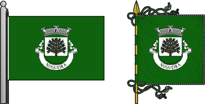 Bandeira e estandarte da antiga freguesia de Nogueira - Nogueira former civil parish, flag and banner Bandeira e estandarte da antiga freguesia de Nogueira - Nogueira former civil parish, flag and banner