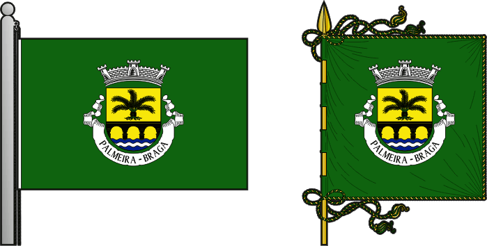 Bandeira e estandarte da freguesia de Palmeira - Palmeira civil parish, flag and banner Bandeira e estandarte da freguesia de Palmeira - Palmeira civil parish, flag and banner