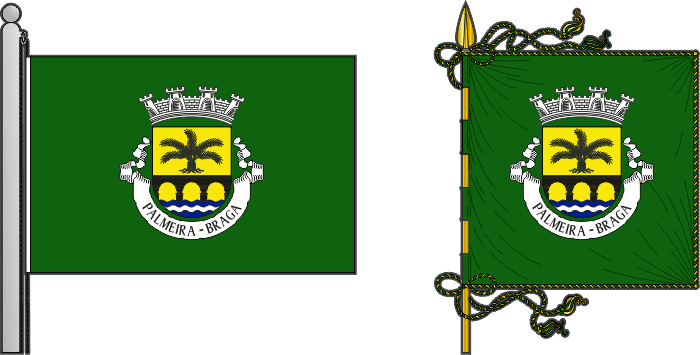 Bandeira e estandarte da freguesia de Palmeira - Palmeira civil parish, flag and banner Bandeira e estandarte da freguesia de Palmeira - Palmeira civil parish, flag and banner