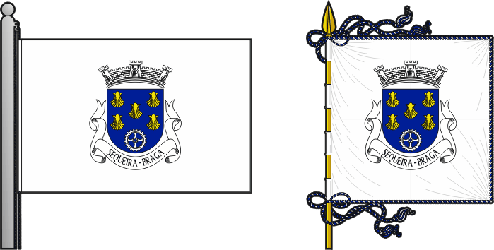 Bandeira e estandarte da freguesia de Sequeira - Sequeira civil parish, flag and banner