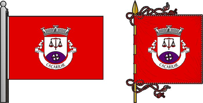 Bandeira e estandarte da antiga freguesia de Caçarilhe - Caçarilhe former civil parish, flag and banner Bandeira e estandarte da antiga freguesia de Caçarilhe - Caçarilhe former civil parish, flag and banner