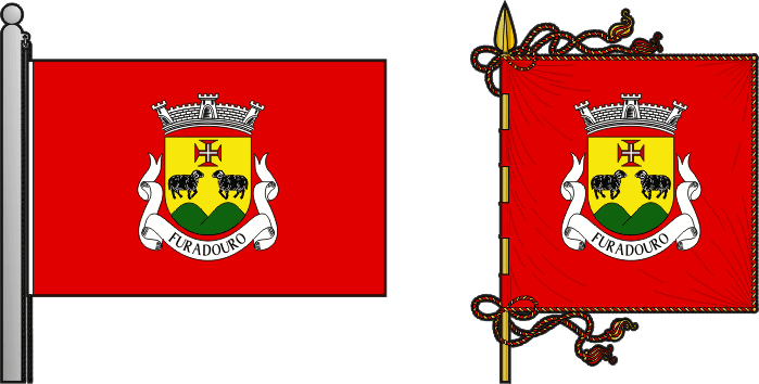 Bandeira e estandarte da freguesia de Furadouro - Furadouro civil parish, flag and banner Bandeira e estandarte da freguesia de Furadouro - Furadouro civil parish, flag and banner