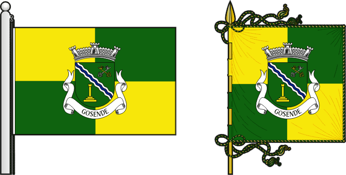 Bandeira e estandarte da freguesia de Gosende - Gosende civil parish, flag and banner Bandeira e estandarte da freguesia de Gosende - Gosende civil parish, flag and banner