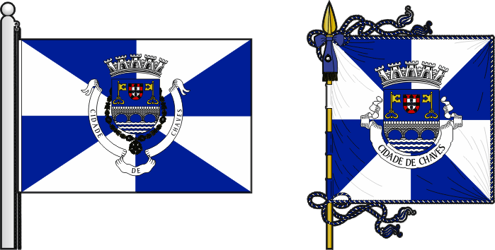 Bandeira e estandarte do Município de Chaves - Chaves municipal flag and banner