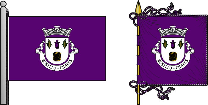 Bandeira e estandarte da freguesia de Bustelo - Bustelo civil parish, flag and banner Bandeira e estandarte da freguesia de Bustelo - Bustelo civil parish, flag and banner