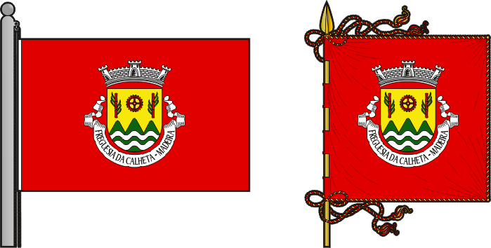 Bandeira e estandarte da freguesia da Calheta - Calheta civil parish, flag and banner
