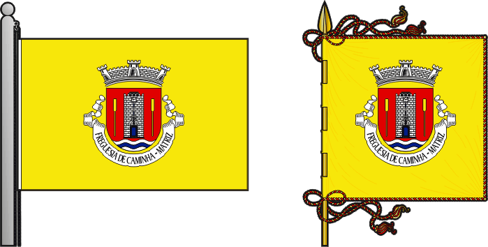 Bandeira e estandarte da antiga freguesia de Caminha (Matriz) - Caminha (Matriz) former civil parish, flag and banner
