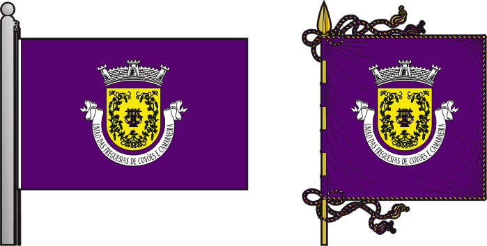Bandeira e estandarte da União das freguesias de Covões e Camarneira - Covões and Camarneira civil parishes union flag and banner Bandeira e estandarte da União das freguesias de Covões e Camarneira - Covões and Camarneira civil parishes union flag and banner