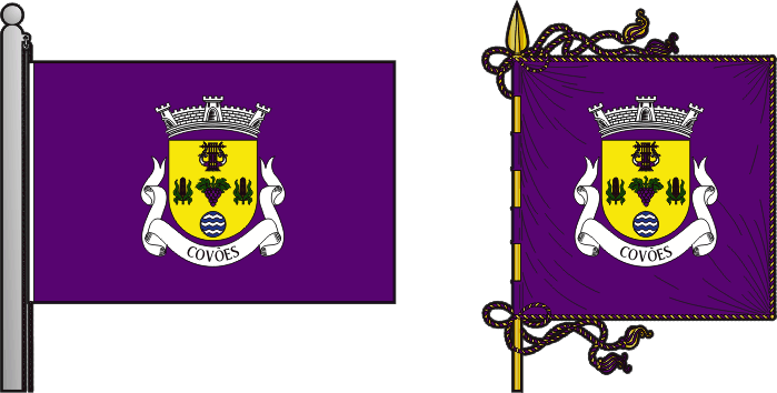Bandeira e estandarte da antiga freguesia de Covões - Covões former civil parish, flag and banner Bandeira e estandarte da antiga freguesia de Covões - Covões former civil parish, flag and banner