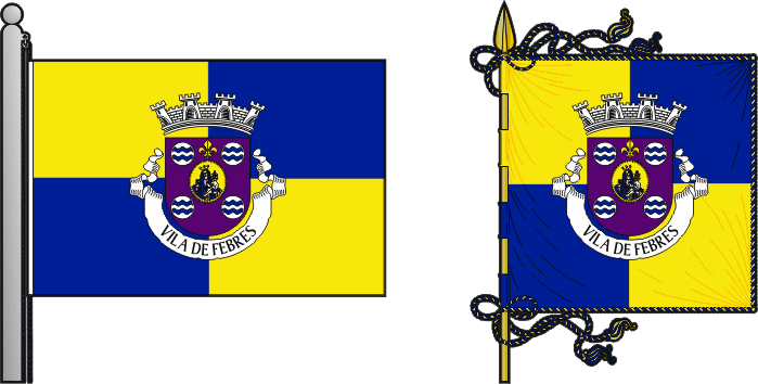 Bandeira e estandarte da freguesia de Febres - Febres civil parish, flag and banner
