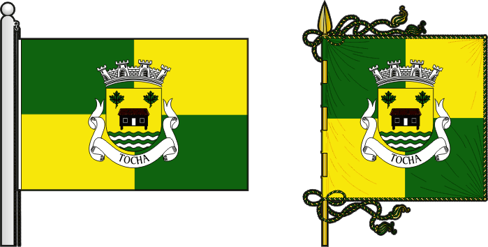 Bandeira e estandarte da freguesia de Tocha - Tocha civil parish, flag and banner Bandeira e estandarte da freguesia de Tocha - Tocha civil parish, flag and banner