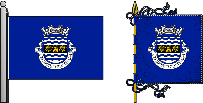 Bandeira e estandarte do Município de Castelo de Paiva - Castelo de Paiva municipal flag and banner Bandeira e estandarte do Município de Castelo de Paiva - Castelo de Paiva municipal flag and banner