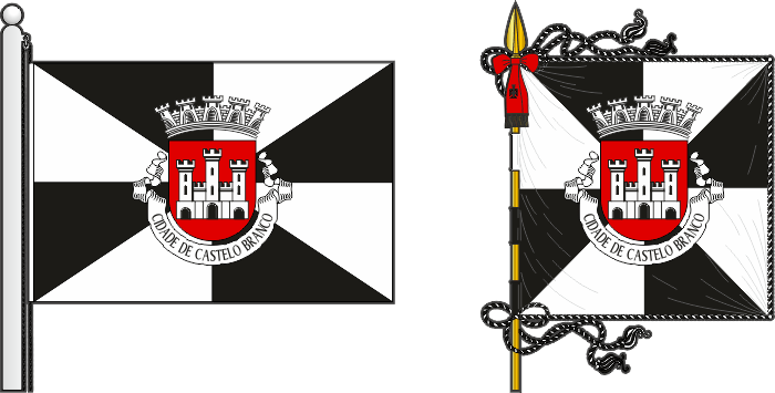 Bandeira e estandarte do Município de Castelo Branco - Castelo Branco municipal flag and banner Bandeira e estandarte do Município de Castelo Branco - Castelo Branco municipal flag and banner