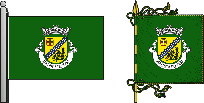 Bandeira e estandarte da freguesia de Malpica do Tejo - Malpica do Tejo civil parish, flag and banner Bandeira e estandarte da freguesia de Malpica do Tejo - Malpica do Tejo civil parish, flag and banner