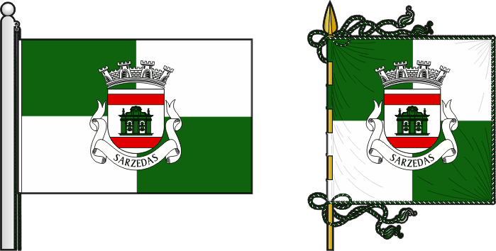 Bandeira e estandarte da freguesia de Sarzedas - Sarzedas civil parish, flag and banner Bandeira e estandarte da freguesia de Sarzedas - Sarzedas civil parish, flag and banner
