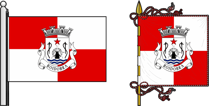 Bandeira e estandarte da freguesia de Boidobra - Boidobra civil parish, flag and banner