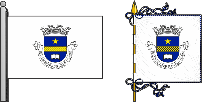 Bandeira e estandarte da União das freguesias de Covilhã e Canhoso - Covilhã and Canhoso civil parishes union flag and banner