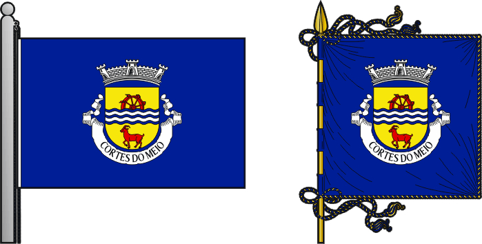 Bandeira e estandarte da freguesia de Cortes do Meio - Cortes do Meio civil parish, flag and banner Bandeira e estandarte da freguesia de Cortes do Meio - Cortes do Meio civil parish, flag and banner