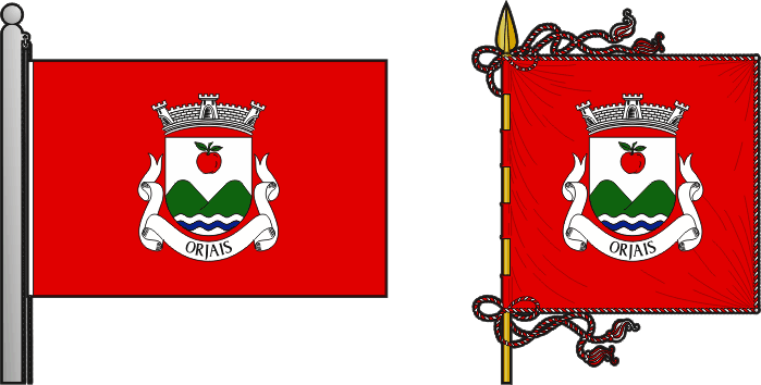 Bandeira e estandarte da freguesia de Orjais - Orjais civil parish, flag and banner