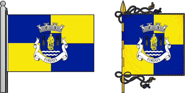 Bandeira e estandarte da freguesia de Forjães - Forjães civil parish, flag and banner
