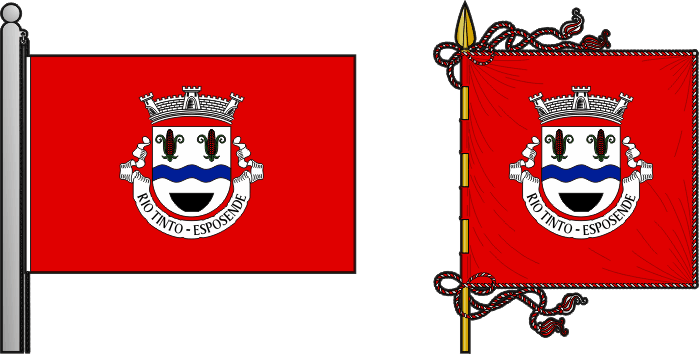 Bandeira e estandarte da antiga freguesia de Rio Tinto - Rio Tinto former civil parish, flag and banner Bandeira e estandarte da antiga freguesia de Rio Tinto - Rio Tinto former civil parish, flag and banner