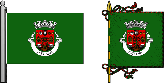 Bandeira e estandarte do município de Estremoz - Estremoz municipal flag and banner Bandeira e estandarte do município de Estremoz - Estremoz municipal flag and banner