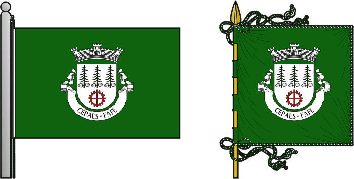 Bandeira e estandarte da antiga freguesia de Cepães - Cepães former civil parish, flag and banner Bandeira e estandarte da antiga freguesia de Cepães - Cepães former civil parish, flag and banner
