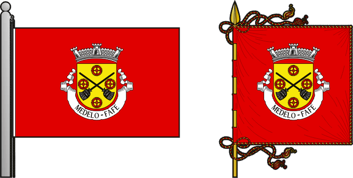 Bandeira e estandarte da freguesia de Medelo - Medelo civil parish, flag and banner Bandeira e estandarte da freguesia de Medelo - Medelo civil parish, flag and banner
