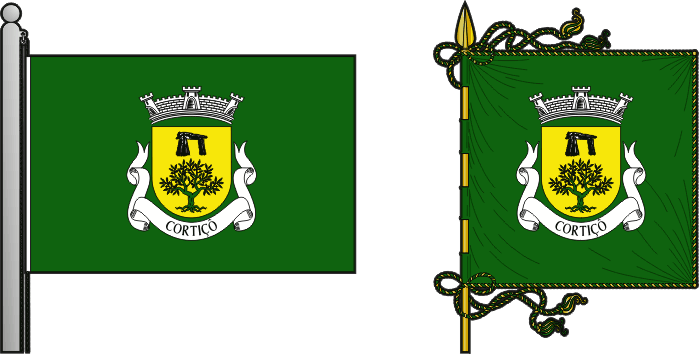 Bandeira e estandarte da antiga freguesia de Cortiçô - Cortiçô former civil parish, flag and banner Bandeira e estandarte da antiga freguesia de Cortiçô - Cortiçô former civil parish, flag and banner