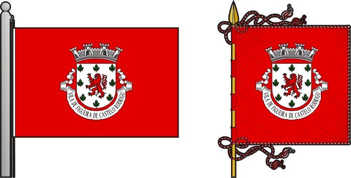 Bandeira e estandarte do Município de Figueira de Castelo Rodrigo - Figueira de Castelo Rodrigo municipal flag and banner Bandeira e estandarte do Município de Figueira de Castelo Rodrigo - Figueira de Castelo municipal flag and banner