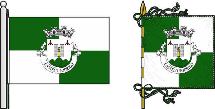 Bandeira e estandarte da freguesia de Castelo Rodrigo - Castelo Rodrigo civil parish, flag and banner Bandeira e estandarte da freguesia de Castelo Rodrigo - Castelo Rodrigo civil parish, flag and banner