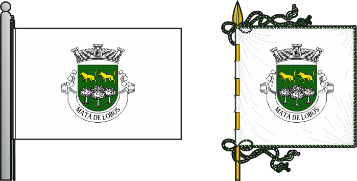 Bandeira e estandarte da freguesia de Mata de Lobos - Mata de Lobos civil parish, flag and banner Bandeira e estandarte da freguesia de Mata de Lobos - Mata de Lobos civil parish, flag and banner