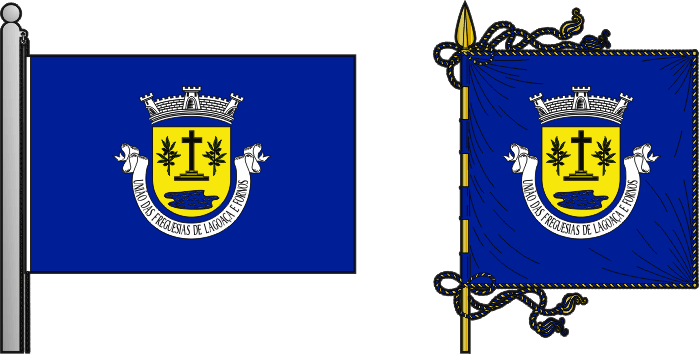 Bandeira e estandarte da Freguesia de Lagoaça e Fornos - Lagoaça and Fornos civil parish, flag and banner