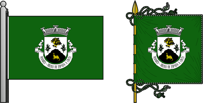 Bandeira e estandarte da freguesia de Poiares - Poiares civil parish, flag and banner Bandeira e estandarte da freguesia de Poiares - Poiares civil parish, flag and banner