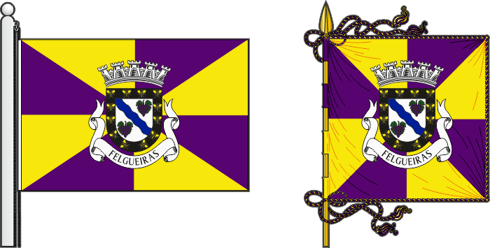 Bandeira e estandarte do Município de Felgueiras - Felgueiras municipal flag and banner Bandeira e estandarte do Município de Felgueiras - Felgueiras municipal flag and banner