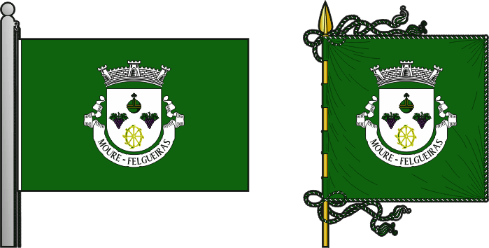 Bandeira e estandarte da antiga freguesia de Moure - Moure former civil parish, flag and banner Bandeira e estandarte da antiga freguesia de Moure - Moure former civil parish, flag and banner