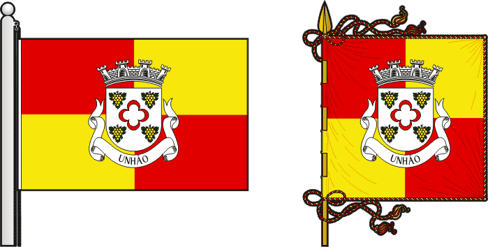 Bandeira e estandarte da antiga freguesia de Unhão - Unhão former civil parish, flag and banner Bandeira e estandarte da antiga freguesia de Unhão - Unhão former civil parish, flag and banner